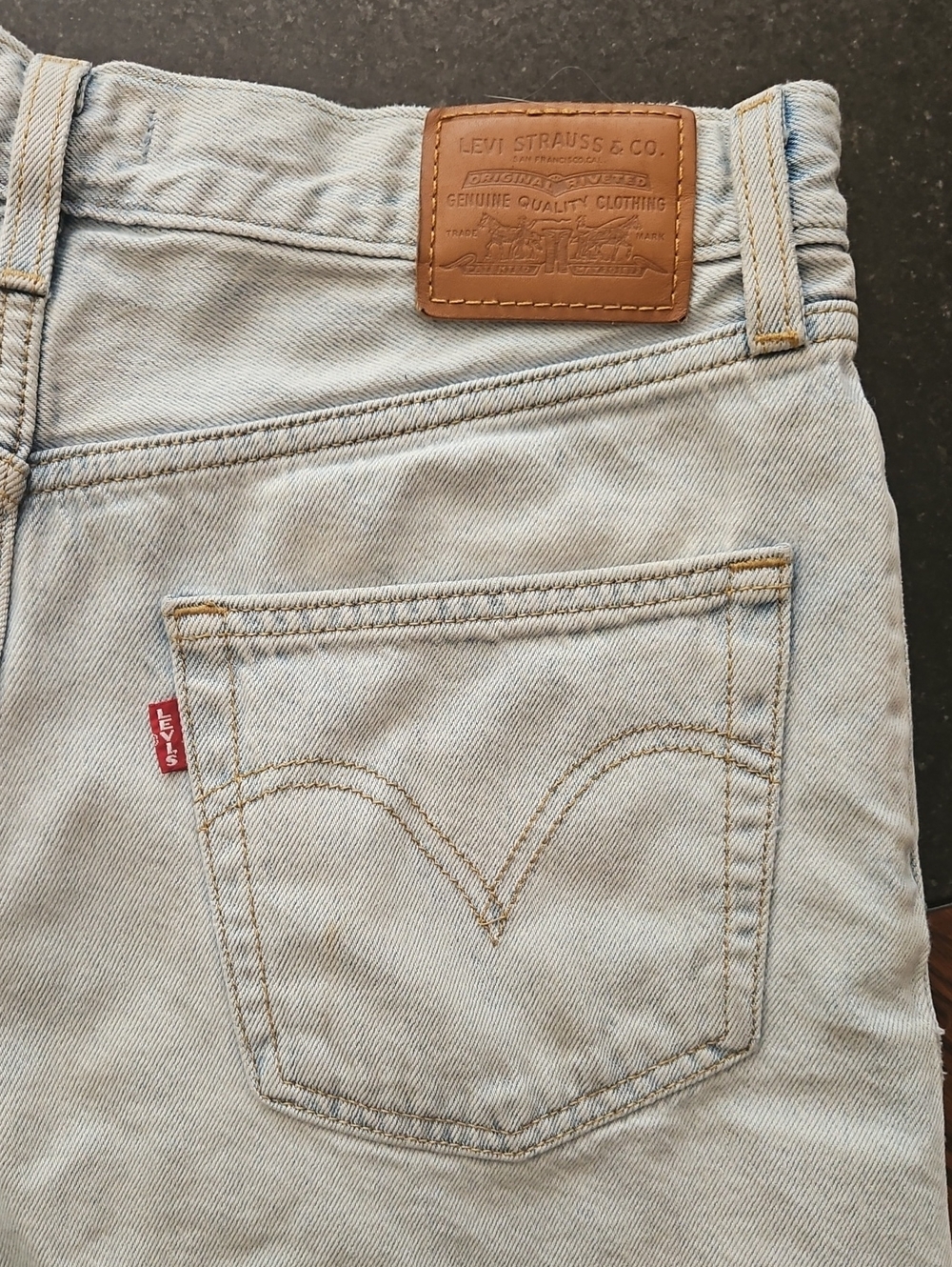 Levi's Ribcage High Rise Pleated Shorts 29 In Light Blue - Picture 6 of 16
